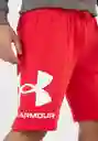 Under Armour Talla M Pantaloneta Algodon Rojo Blanco Rival Fleece Big Logo