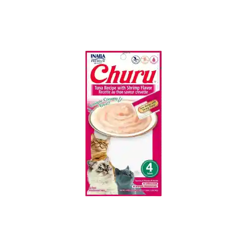 Inaba Cat Snack Churu 4 Piezas Receta De Atun Y Sabor Camaron 56 Gr