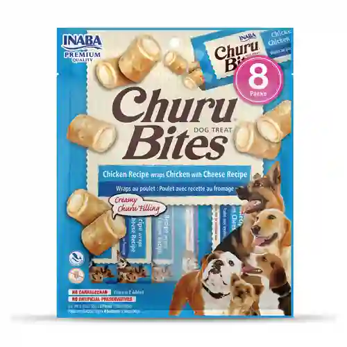 Inaba Dog Snack Churu Bites Pollo Wraps 8 Piezas - Pollo Con Queso 96 Gr