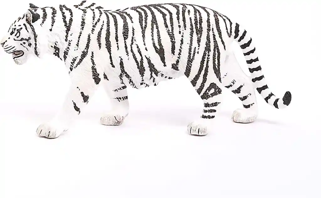 Figura De Animales Tigre Blanco Colección Pintado A Mano