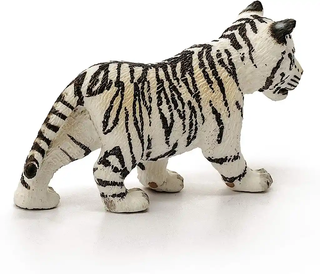 Figura De Animales Cachorro Tigre Blanco Pintado A Mano