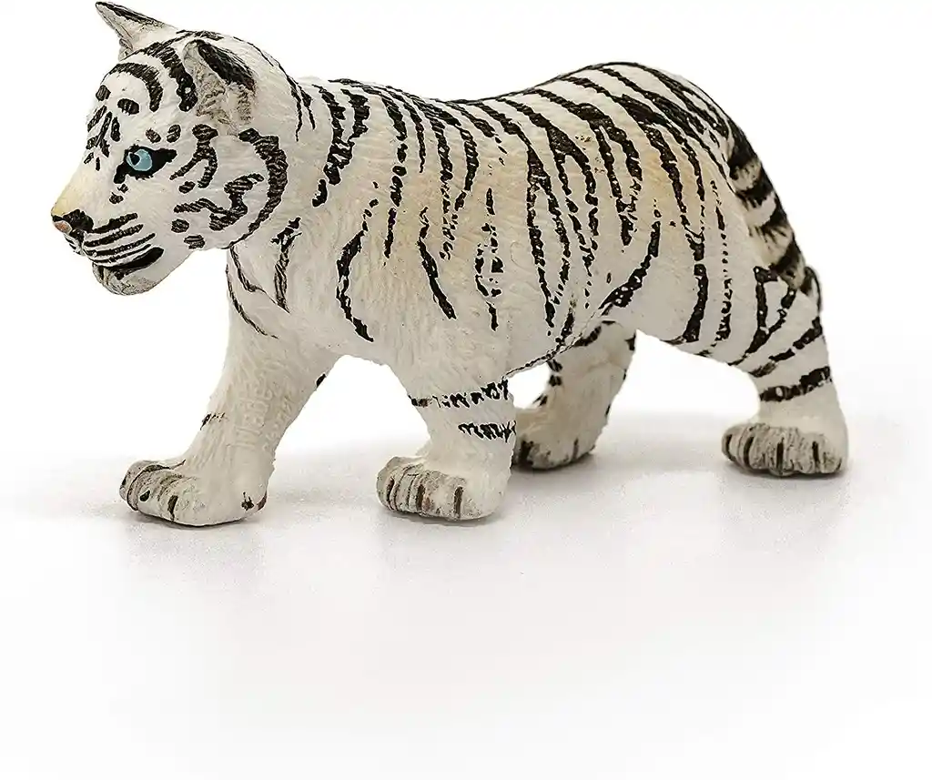 Figura De Animales Cachorro Tigre Blanco Pintado A Mano