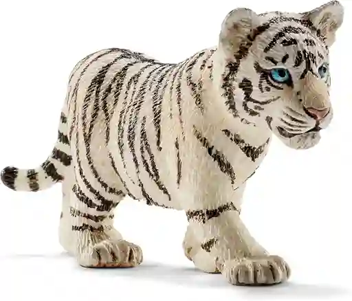 Figura De Animales Cachorro Tigre Blanco Pintado A Mano