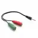 Cable Adaptador 3.5mm A Micrófono Y Audio - 1 Macho A 2 Hembras Jack 3.5mm
