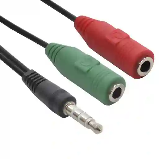 Cable Adaptador 3.5mm A Micrófono Y Audio - 1 Macho A 2 Hembras Jack 3.5mm