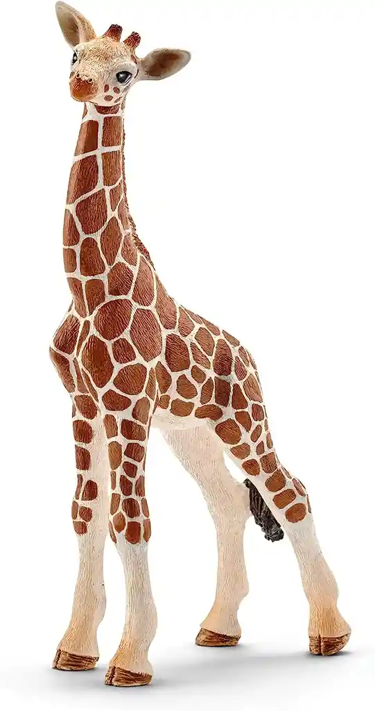 Figura De Animales Cría De Jirafa Colección Pintado A Mano