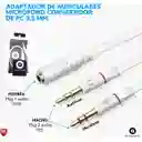 Cable Splitter Adaptador Convertidor De Audio Y Micrófono 1 Hembra A 2 Macho 3.5mm