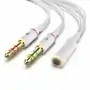 Cable Splitter Adaptador Convertidor De Audio Y Micrófono 1 Hembra A 2 Macho 3.5mm