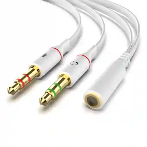 Cable Splitter Adaptador Convertidor De Audio Y Micrófono 1 Hembra A 2 Macho 3.5mm