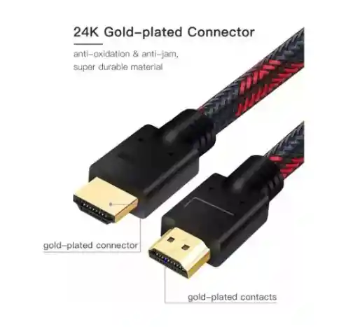 Cable Hdmi 1.5 Metros Doble Filtro Mallado Punta Dorada