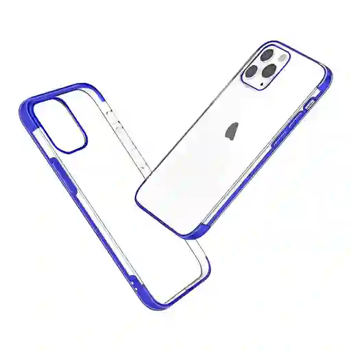 Estuche / Forro Para Iphone 12 Pro Max 6.7 Pulgadas Transparente / Azul