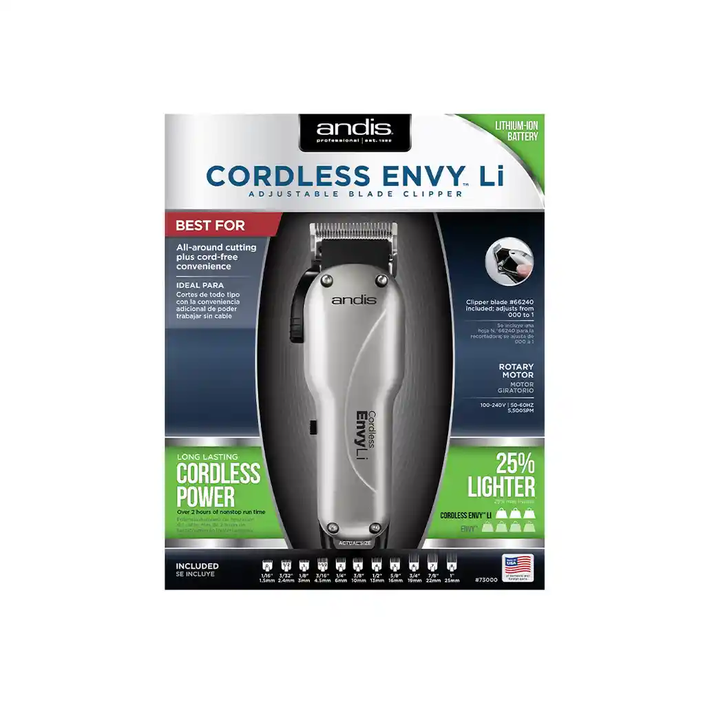  Maquina Cortadora De Cabello Inalambrica Profesional ANDIS Cordless Envy Li 