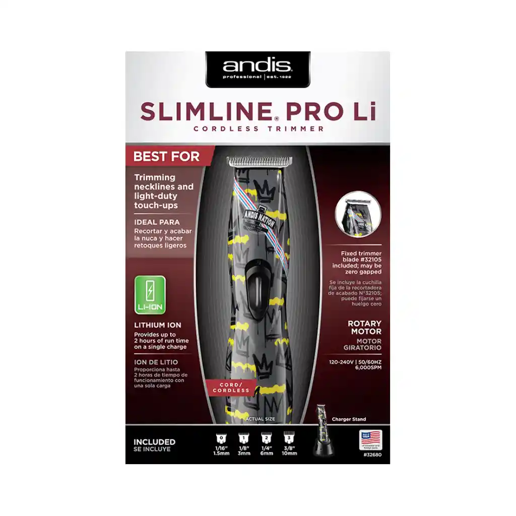  Patillera Inalambrica Profesional ANDIS Slimline Pro Li Nation Edicion Limitada 