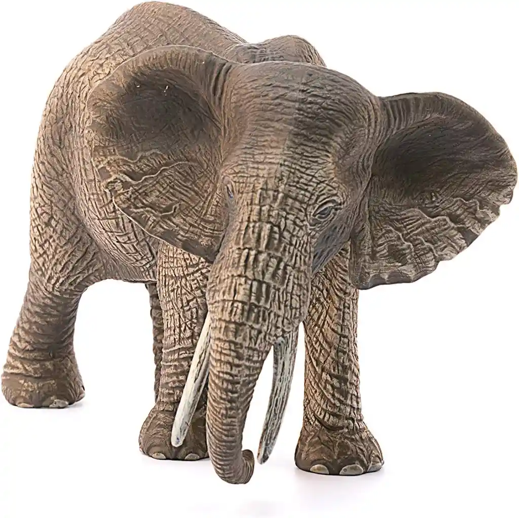 Figura De Animales Elefante Africano Hembra Pintado A Mano