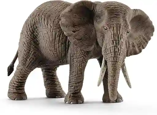 Figura De Animales Elefante Africano Hembra Pintado A Mano