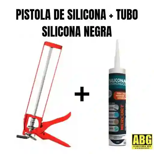 ¡¡¡ Super Combo Pistola Silicona + Tubo De Silicona Negra !!!