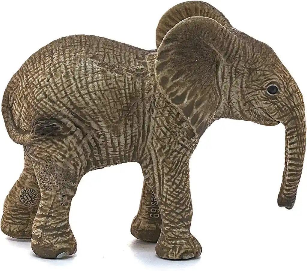 Figura De Animales Cría Elefante Africano Pintado A Mano