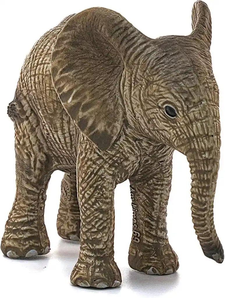 Figura De Animales Cría Elefante Africano Pintado A Mano