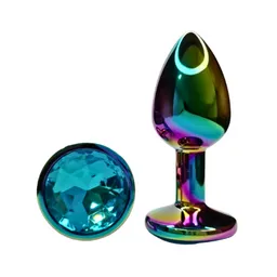 Plug Anal Metálico Talla M Tornasol Joya Azul