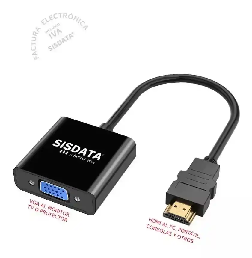 Adaptador Convertidor Cable Hdmi A Vga 1080p