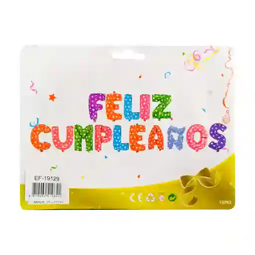 Bomba Metalizada Letrero Feliz Cumpleaños