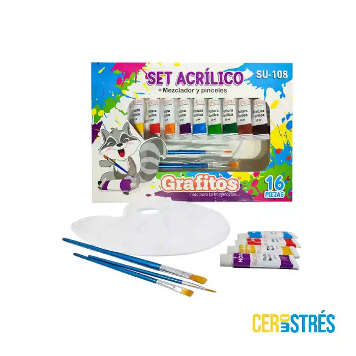 Set Pintura Acrílica Grafitos X 16