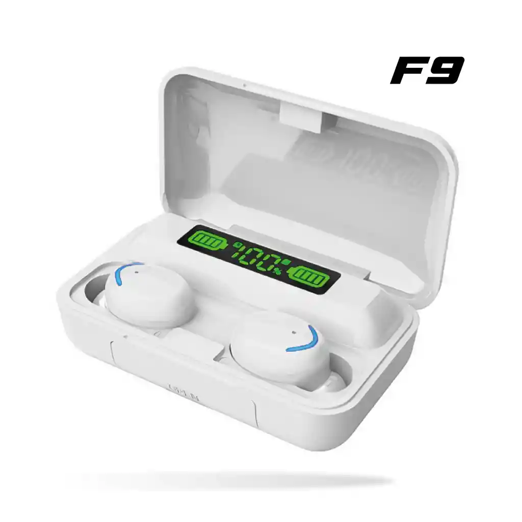 Audífonos Bluetooth F9 Power Bank Blanco