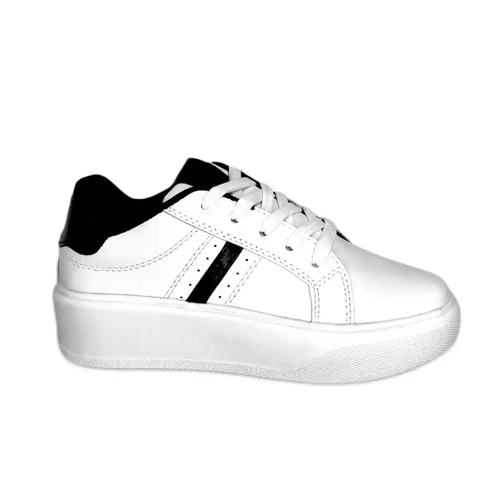 Zapato Dama Calzado Mujer Tenis Casual Karla Chacon Romane Blanco 35