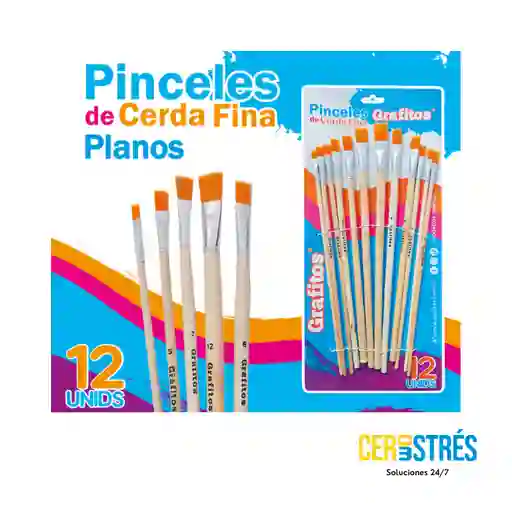 Set Pincel Grafitos Planos X 12