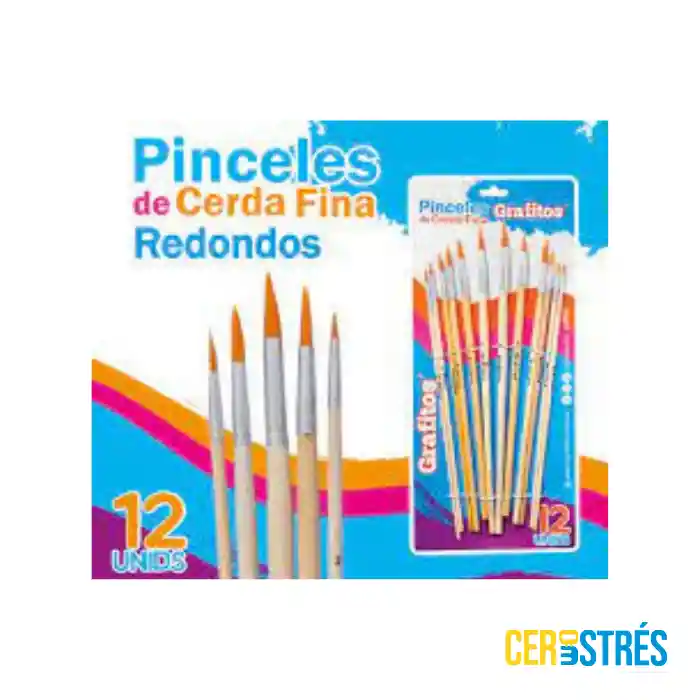 Set Pinceles Grafitos Redondo X 12