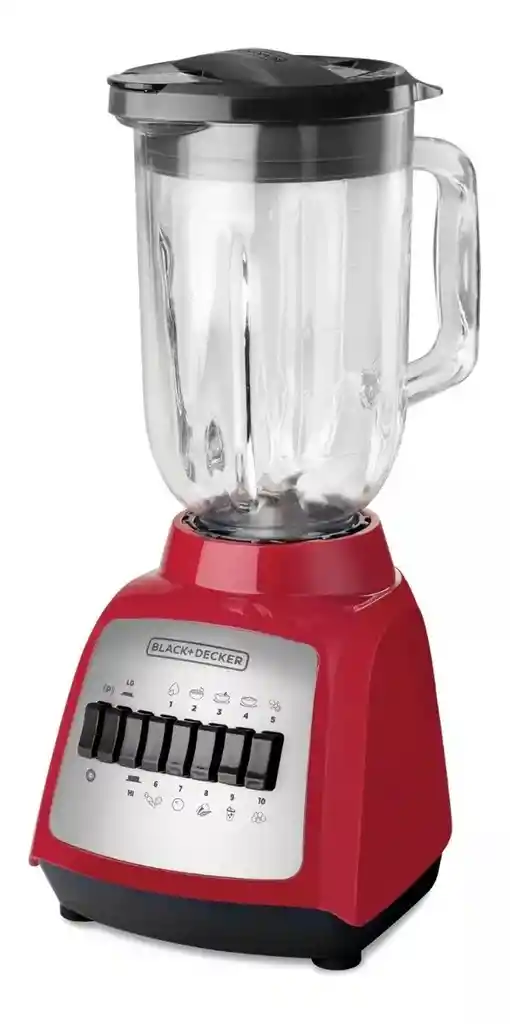 Licuadora Black+decker Durapro Blbd210g 1.24 L Rojo Con Vaso De Vidrio 120v