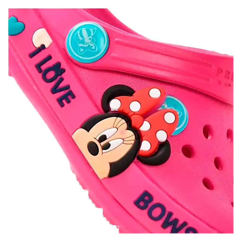 Suecos Zapatos Chancla Minnie Mouse Disney Niñas Rosa