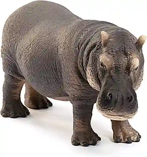 Figura De Animales Hipopótamo Coleccionable Pintado A Mano