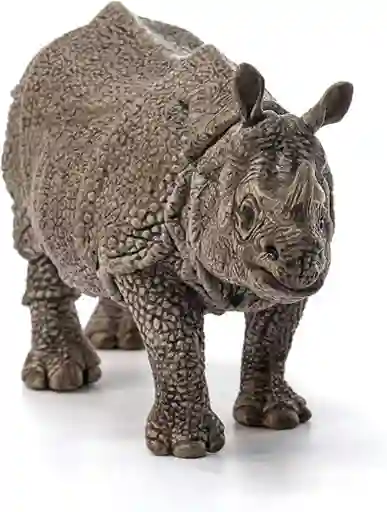 Figura De Animales Rinoceronte Coleccionable Pintado A Mano