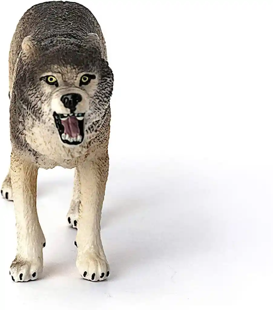 Figura De Animales Lobo Coleccionable Pintado A Mano