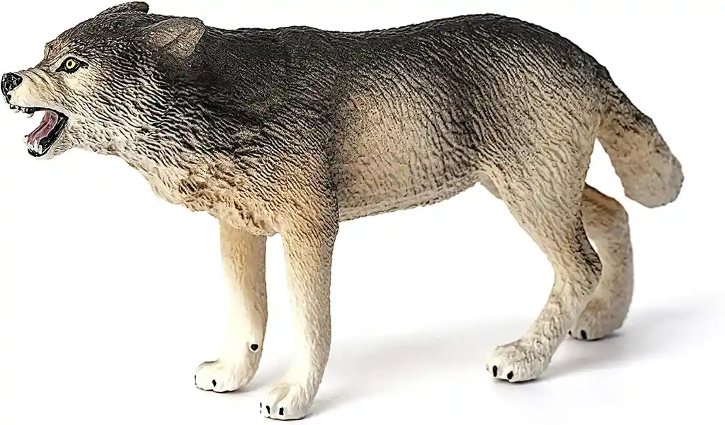 Figura De Animales Lobo Coleccionable Pintado A Mano