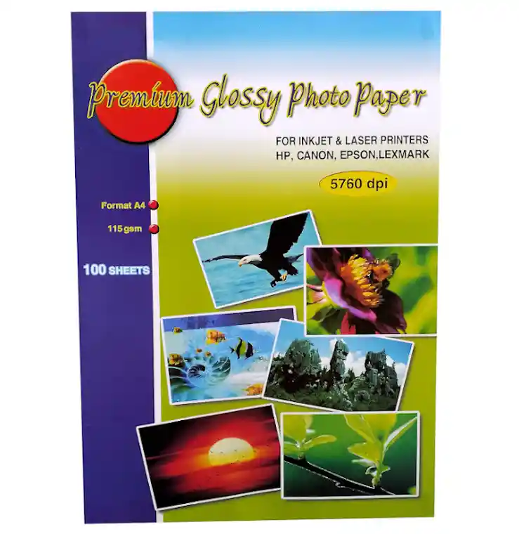 Papel Fotográfico Brillante De 115gr A4 X100 Hojas