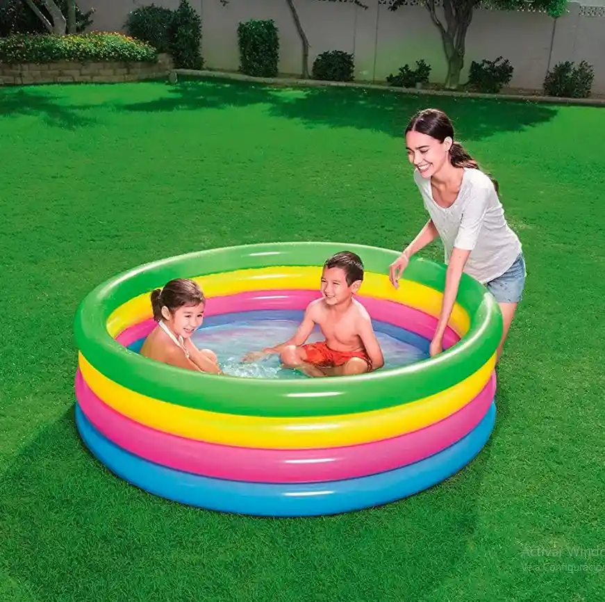 Piscina 3 Aros Niños Colores Inflable Intex 168x46cm