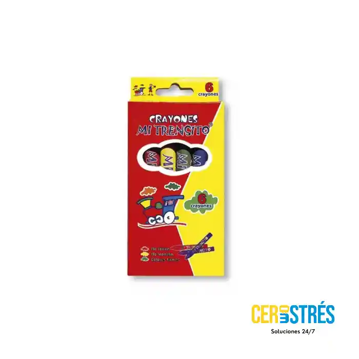 Crayola X 6 Escolar Delagada Creyon Mi Trensito