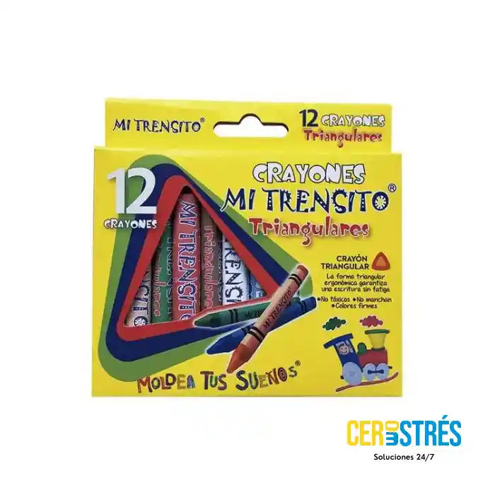 Crayola X 12 Triangular Jumbo Creyon Mi Trensito