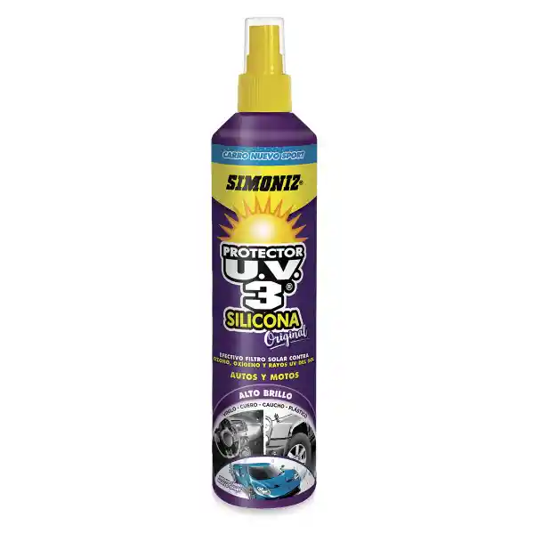 Silicona Protector Uv3 Emulsión, Aroma Carro Nuevo Sport, Marca Simoniz 300 Ml 203938