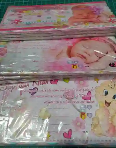 Invitacion Baby Shower Niña X 12