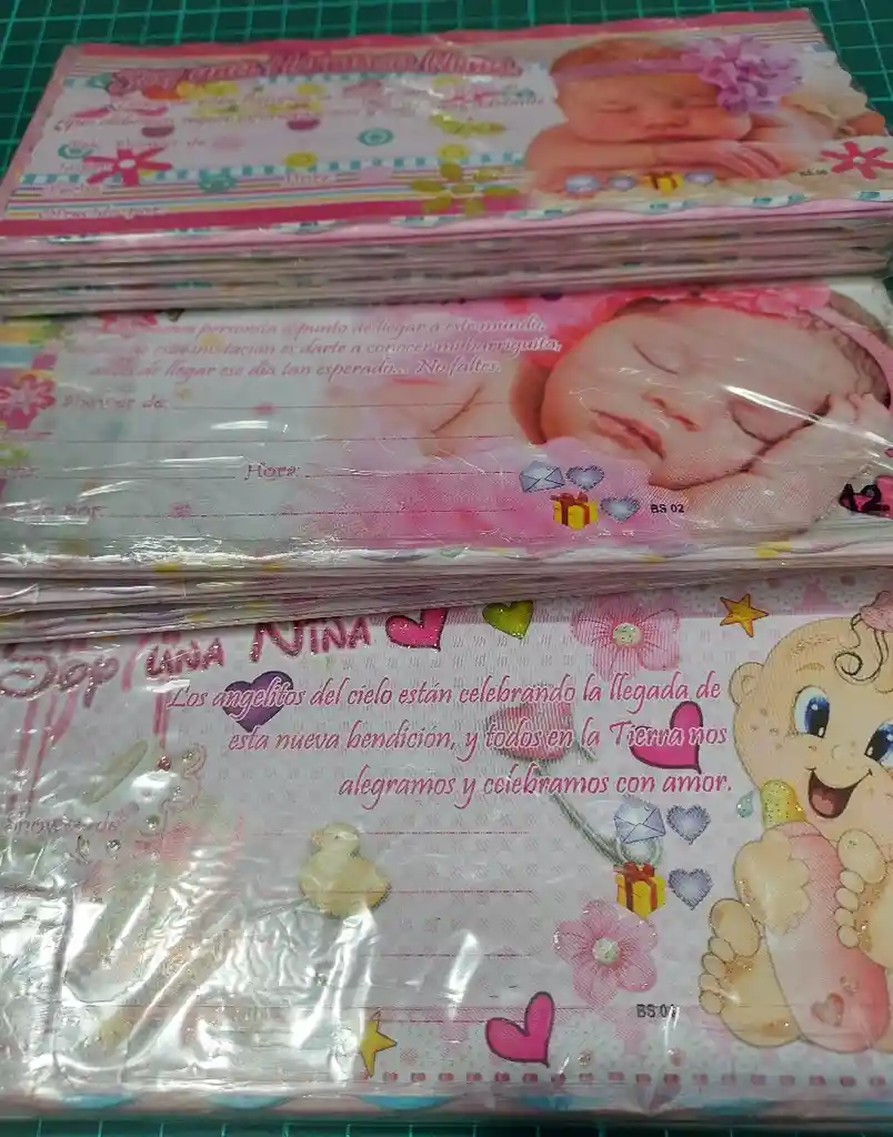 Invitacion Baby Shower Niña X 12