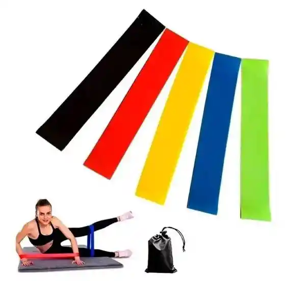 Kit 5 Bandas Elásticas Ejercicios Para Yoga Y Fisioterapia