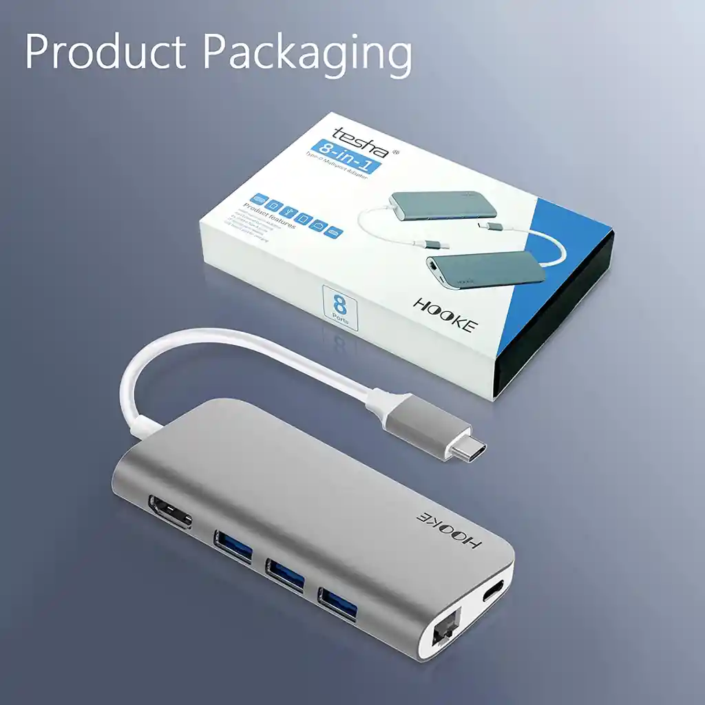 Adaptador Tipo C Ethernet Rj45 Hdmi Micro Sd Hub Usb-c Mac