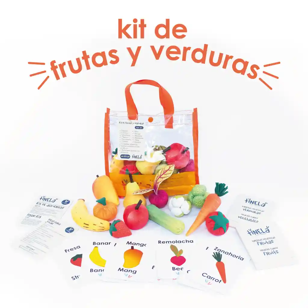 Kit De Frutas Y Verduras Confeccionadas En Tela. 25 Piezas