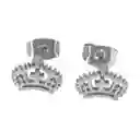 Juego De Arete Y Collar En Acero Diseño Corona Imperial