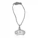 Juego De Arete Y Collar En Acero Diseño Corona Imperial