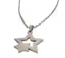 Juego De Arete Y Collar En Acero Diseño Dos Estrellas
