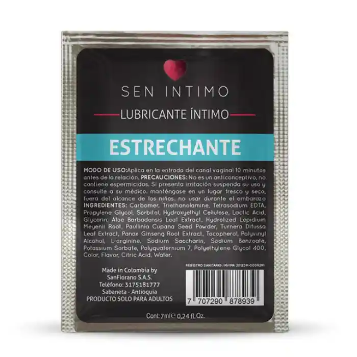 Sachet *3 Lubricante Sen Intimo Multiorgasmo-anal-estrechante